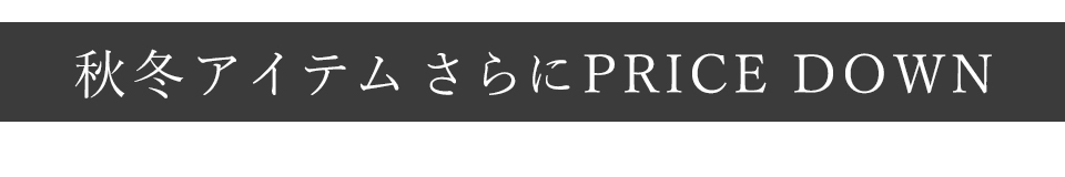 秋冬アイテムさらにPRICE DOWN