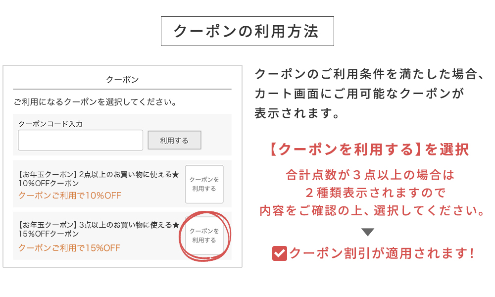 クーポンの利用方法