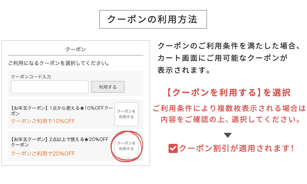 クーポンの利用方法