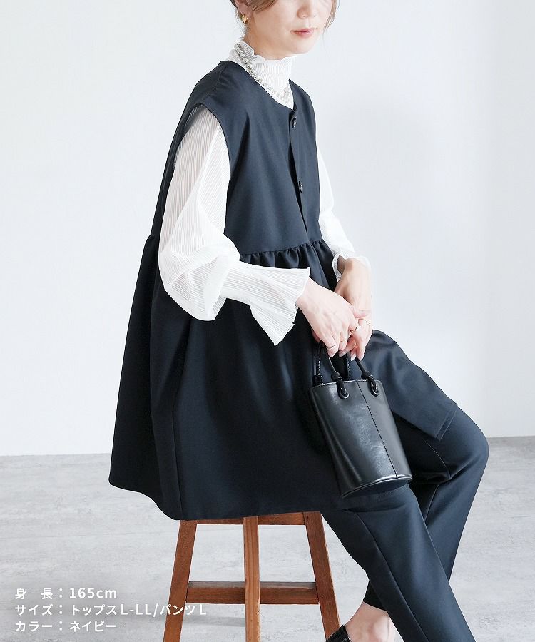 BPN 黒 ダブルジップペプラムベスト ウエストベルト付 安いファッション - BPN 黒 ダブルジップペプラムベスト ウエストベルト付