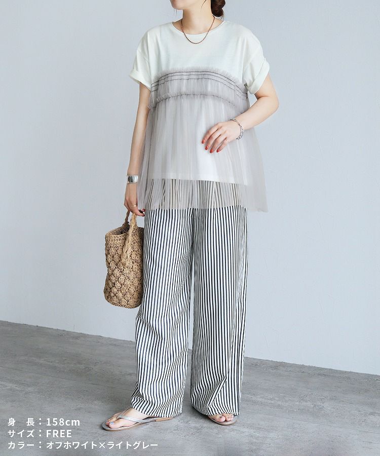 チュールドッキングTシャツ(p280620-1) reca レカ ネコポス発送10