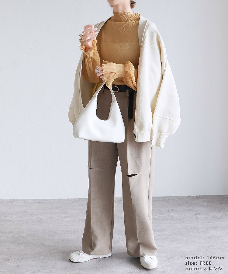 フレアスリーブハイネックシアープルオーバー(aq24112005-1) ネコポス