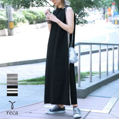 ねこねこ【美品】ノースリーブワンピース サイドラインノースリーブワンピース(dec-ch-2072) ネコポス発送10