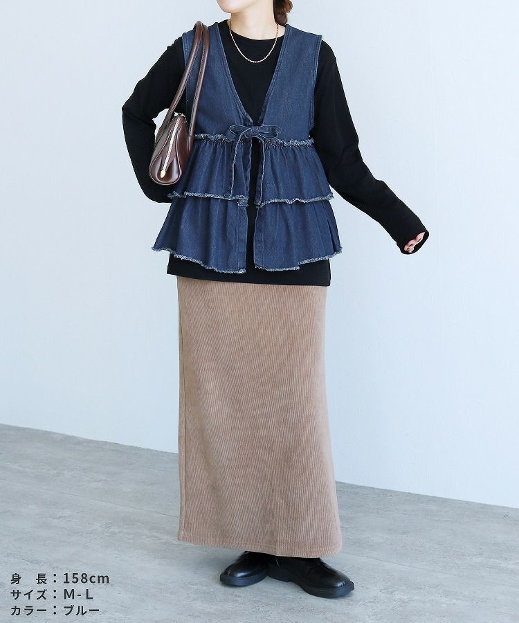 フリルティアードデニムベスト(wd-0418) ネコポス発送10 | reca