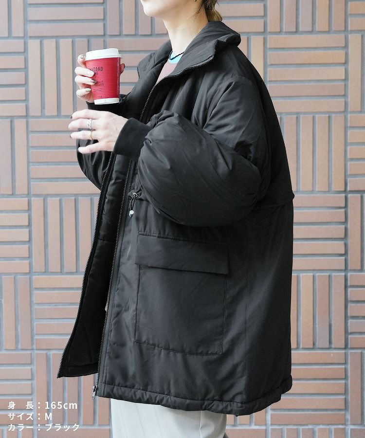 ドロストギャザースタンドカラーコート(y8212) 宅配便発送 | reca